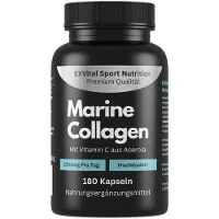 EXVital Marine Collagen Kapseln, 1700mg Meereskollagen pro Tag mit Vitamin C von