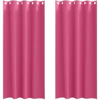 vidaXL Verdunkelungs-Vorhänge mit Ringen 2 pcs Helles Pink