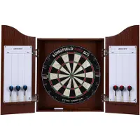 Longfield Games Longfield Darts Holzschrank Komplettset – Rot/Braun
