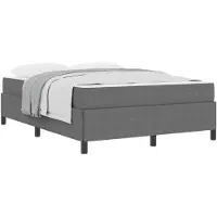 vidaXL Bettrahmen mit Matratze Hellgrau 140 x 190 cm Stoff