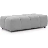 S-Style Möbel HOCKER Bubble mit Sitzfläche in Bubble-Optik aus weichem Grau Strukturstoff mit schöner Sitzkomfort