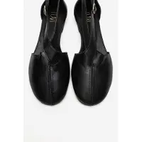 Forever & Always Fable Leder Ballerina mit Seitlichem Ausschnitt