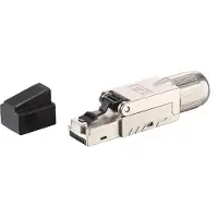 Equip Cat 8.1 Tool-free RJ45 Stecker, 5 Stück/Set, RJ-45, Schwarz, Edelstahl, Männlich, Gerade, Zink, Cat8.1