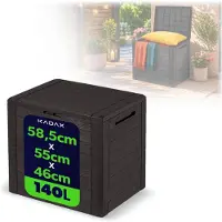 Kadax Gartenbox "Grewena", Gartenbox für Garten und Terrasse, Gartenbox 140L