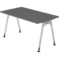Bümö Schreibtisch Serie-A - Nachbildung: Graphit, Größe: 140 x 80 cm