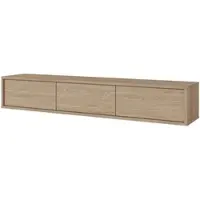 Masseno TV-Schrank LIVIA 180 cm Fernsehschrank mit 3 Türen TV-Lowboard für Wohnzimmer Modern 180x36x32 cm Eichefarben / Eichefarben