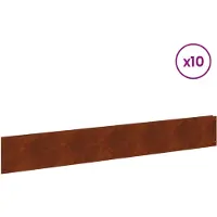 vidaXL Rasenkante 10 stk. 100 x 15 cm Stahl Rostoptik