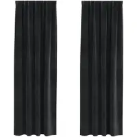 vidaXL Verdunkelungsvorhänge 2 pcs Schwarz 140 x 260 cm Samt
