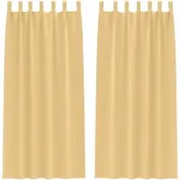 vidaXL Verdunkelungs-Vorhänge mit Ringen 2 pcs Beige 245 x 140 cm