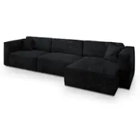 Masseno Ecksofa TOLMO mit Schlaffunktion L-Form, Sofa mit Bettkasten, Wohnzimmersofa, Couch, Soffa, Bettsofa, Couchgarnitur- Schwarz, TILIA 100