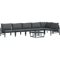 vidaXL Gartensofa-set 7 stk. Schwarz Stahl
