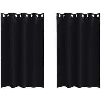 vidaXL Verdunkelungs-Vorhänge mit Ringen 2 pcs Schwarz 175 x 140 cm