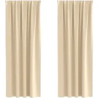 vidaXL Verdunkelungs-Vorhänge mit Ringen 2 pcs Creme 225 x 140 cm