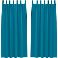 vidaXL Verdunkelungs-Vorhänge mit Ringen 2 pcs Türkis 225 x 140 cm