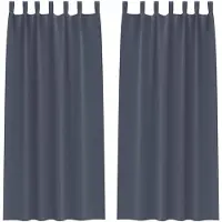 vidaXL Verdunkelungs-Vorhänge mit Ringen 2 stk. Anthrazit 225 x 140 cm