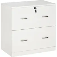 Vinsetto Schreibtischschubladeneinheit 2 Schubladen abschließbar für A4 Hängeregistraturen 77x42x72cm/Weiß