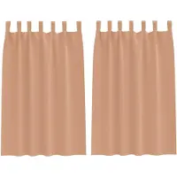 vidaXL Verdunkelungs-Vorhänge mit Ringen 2 pcs Hellbraun 175 x 140 cm