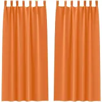 vidaXL Verdunkelungs-Vorhänge mit Ringen 2 pcs Helles Orange