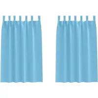 vidaXL Verdunkelungs-Vorhänge mit Ringen 2 pcs Himmelblau 175 x 140 cm