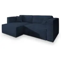 Masseno Ecksofa NERIO T mit Schlaffunktion L-Form, Sofa mit Bettkasten, Wohnzimmersofa, Couch, Soffa, Bettsofa, Couchgarnitur- Blau, TILIA 77