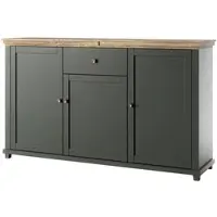 Masseno Kommode EVANDRO 160 cm Sideboard mit 1 Schubladen und 3 Türen für Wohnzimmer Schlafzimmer Modern 160x42x93 cm Grün / Grün