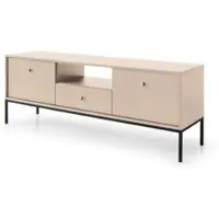 Masseno TV-Schrank MONDO 153,4 cm Fernsehschrank mit 1 Schubladen und 2 Türen TV-Lowboard für Wohnzimmer Modern 153,4x39x56,2 cm Beige / Beige
