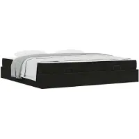 vidaXL Bettgestell mit Matratze 2 Stk. Schwarz Samt