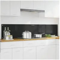 vidaXL Küchenrückwand 2 pcs Schwarz 100 x 40 cm Gehärtetes Glas
