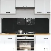 vidaXL Küchenrückwand 2 stk. Schwarz 80 x 50 cm Gehärtetes Glas