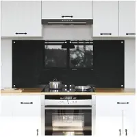 vidaXL Küchenrückwand 2 pcs Schwarz 70 x 60 cm Gehärtetes Glas