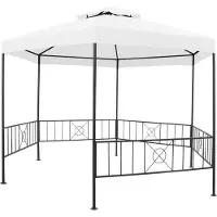 vidaXL Gartenpavillon 323x275x265 cm Weiß 180 g/m²
