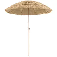 vidaXL Strandparasol Natur 160 x 160 x 196 cm Polyester und Stahl