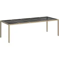 vidaXL Gartentisch Beige Poly-Rattan