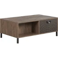 Trendteam Wohnen Fusion Couchtisch, Rostoptik Melamin/Perlbronze Tiefzieh Nachbildung, B/H/T ca. 110/37/60 cm