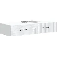 vidaXL Wandmontierter Beistelltisch Weiß 87,5 x 34,5 x 17 cm