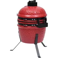 vidaXL 2-in-1 Kamado-Grill Smoker Keramik 56 cm Rot