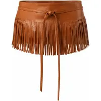 Collezione alessandro Taillengürtel "Western" aus Leder mit Fransen, Made in Italy