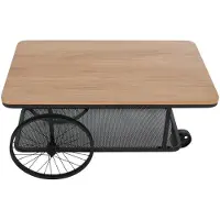 Mendler Couchtisch MCW-Q69, Beistelltisch Sofatisch, Reifen Industrial Retro Holz, 54x100x60cm natur, schwarz