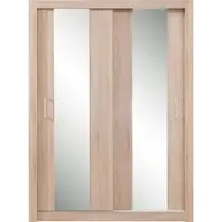 Masseno Schiebetürenschrank MIRA 160/215/60cm 2-türig mit Spiegel Sonoma Eiche