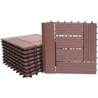 Décoshop26 - 11 WPC-Fliesenplatten in Holzoptik für Balkon/Terrasse 30 x 30 cm = 1 m2 Kaffeefarbe 04_0006199