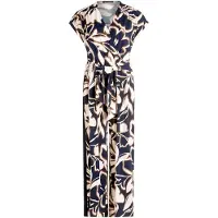 Betty Barclay Jumpsuit "Jumpsuit mit Eingrifftaschen", Damen, Gr. 42, EURO, blau (dunkelblau, braun), Obermaterial: 94% Polyester PES. 6% Elasthan EL., Overalls Jumpsuit