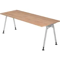 Bümö Schreibtisch Serie-A - Nachbildung: Nussbaum, Größe: 200 x 80 cm
