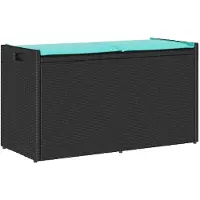 vidaXL Outdoor-Sitzbank mit Stauraum und Kissen Schwarz 100 cm