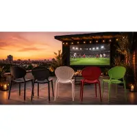 Homestyle4u Gartenstuhl WM schwarz 4er Set stapelbar wetterfest Gartenmöbel Stühle aus Kunststoff modern
