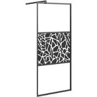 vidaXL Duschwand für Walk-In Dusche 80x195 cm ESG Steindesign Schwarz