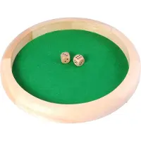 Longfield Poker-Spielbrett – Holz – Kautschukholz – 29 cm – mit Würfeln