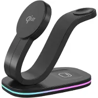 Wigento Universelle 3 in 1 Wireless Ladestation für Smartphone Uhr Kopfhörer