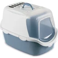 Stefanplast Cathy Easy Clean Katzentoilette mit Filter, weiß und blau, 56x40x40cm