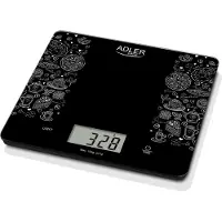 Adler AD 3171, Elektronische Küchenwaage, 10 kg, 1 g, Schwarz, Glas, Rechteck