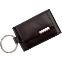 Alassio Mini-Börse mit Metallemblem 8,5x5cm Leder schwarz
